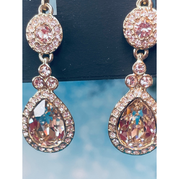 Givenchy Dangle Earrings Gold Champagne - Picture 1 of 6